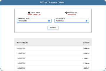 View MTD VAT Payments