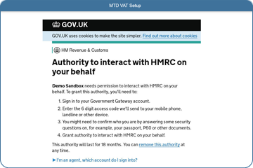 HMRC MTD VAT authorisation
